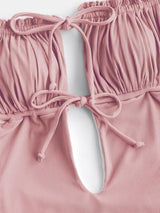 Bañador Entero En Textura Light Pink Strapless