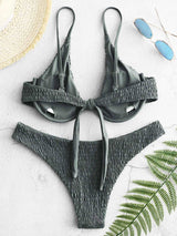 Bikini Ruchado con Top Con Varillas