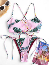 Bañador Bikini Light Pink Con Tiros Cruzados Reversible