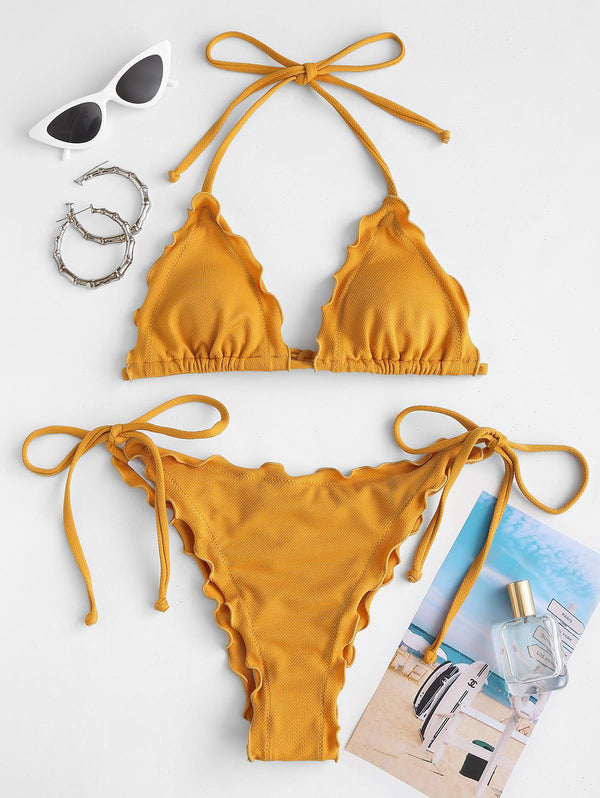 Bañador Bikini Deep Yellow De Tiros Ajustables