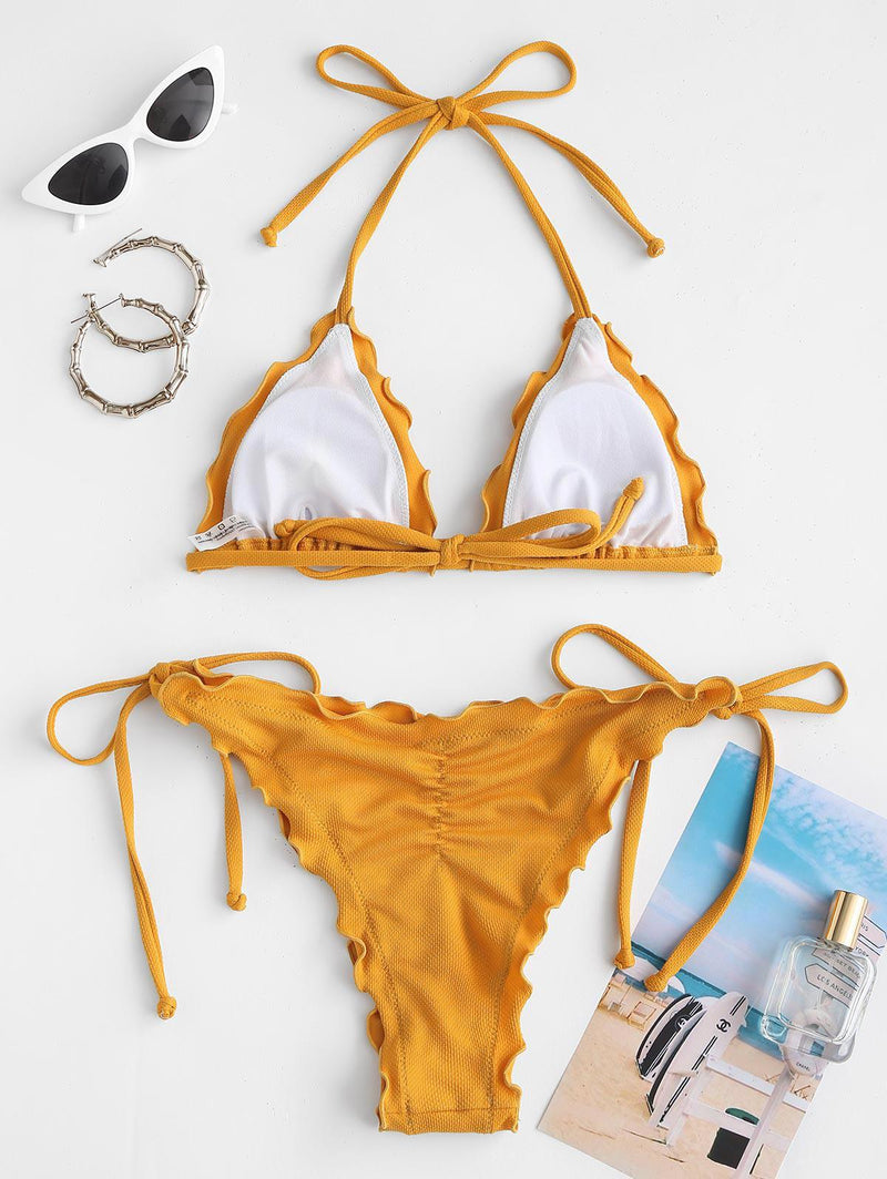 Bañador Bikini Deep Yellow De Tiros Ajustables