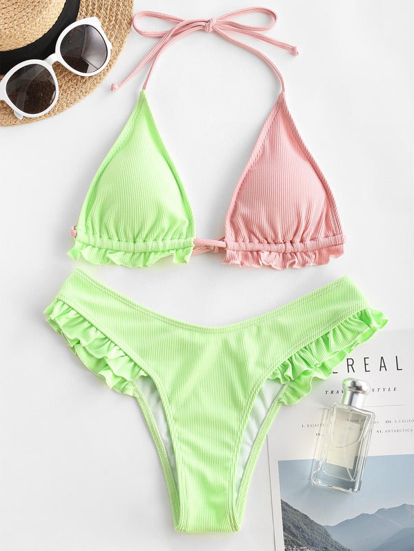 Bañador Bikini Neon Top Ajustable