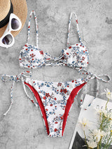 Bañador Bikini White Estampado De Tiros Ajustables