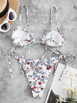 Bañador Bikini White Estampado De Tiros Ajustables