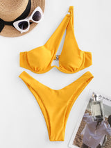 Bañador Bikini Deep Yellow El Top Con Varilla Y Los Tiros De Lado