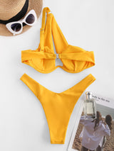 Bañador Bikini Deep Yellow El Top Con Varilla Y Los Tiros De Lado