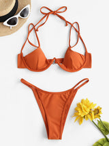 Bañador Bikini Top Con Varillas Tirantes Cruzados