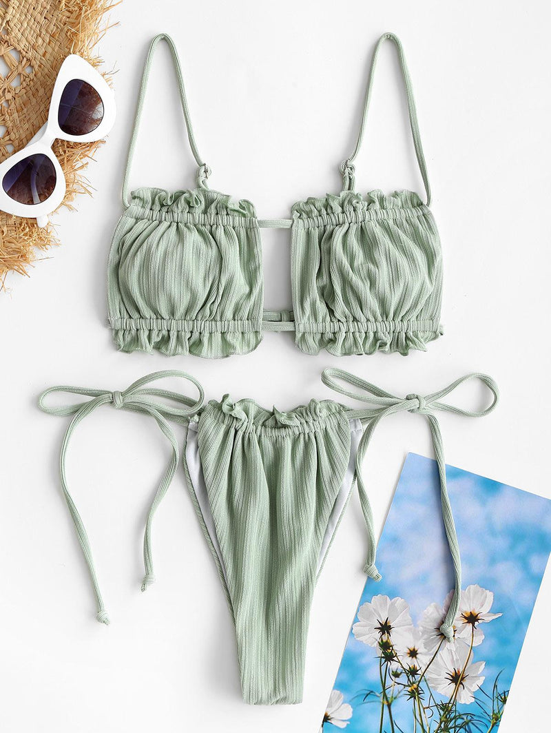 Bañador Bikini Light Green Tiros Adjustables