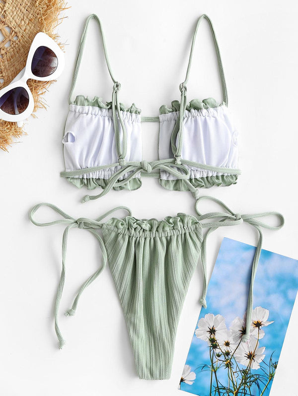 Bañador Bikini Light Green Tiros Adjustables