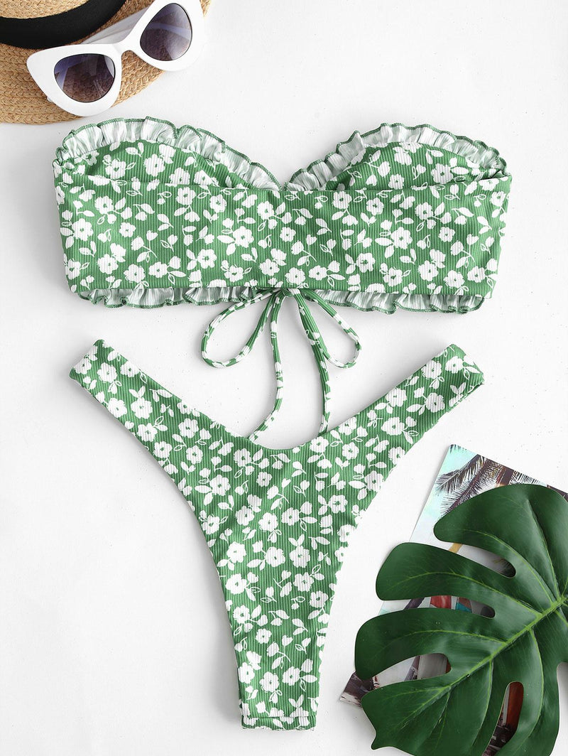 Bañador Bikini Light Green de Flores