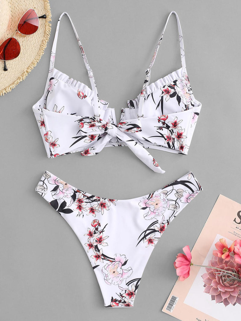 Bañador Bikini White Floral De Tiros