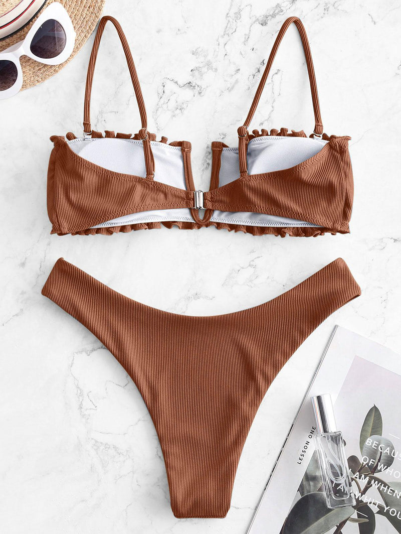 Bikini Con Top Rectangular En Textura